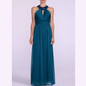 Cachet Beaded Ruched Maxi Formal Gown Dress 6